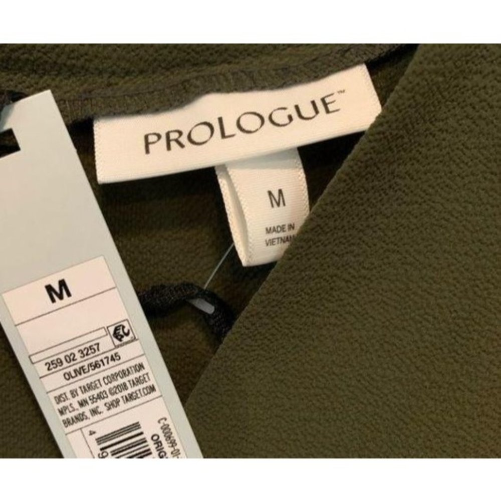 Prologue Olive Green Vneck Long Sleeve Blouse - Picture 7 of 8
